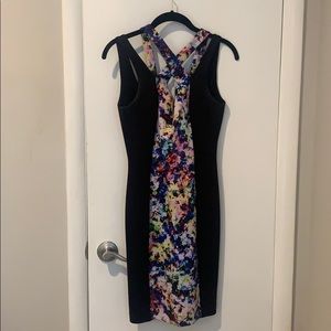 Black Guess Dress with Floral Detail